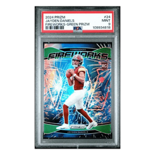 Jayden Daniels PSA 9 2024 Panini Prizm Fireworks Green Rookie RC Card #24