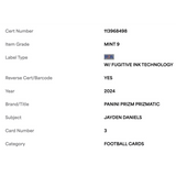 Jayden Daniels PSA 9 2024 Panini Prizm Prizmatic Rookie RC Card #3
