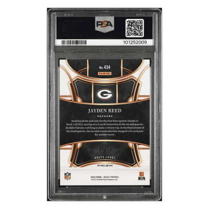 Jayden Reed PSA 10 2023 Panini Select Dragon Scale Prizm Rookie RC Card #434
