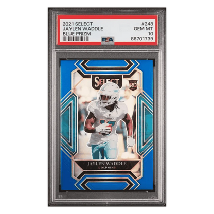Jaylen Waddle PSA 10 2021 Panini Select Blue Prizm #d /99 Card #248