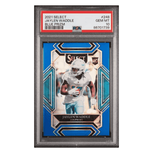 Jaylen Waddle PSA 10 2021 Panini Select Blue Prizm #d /99 Card #248