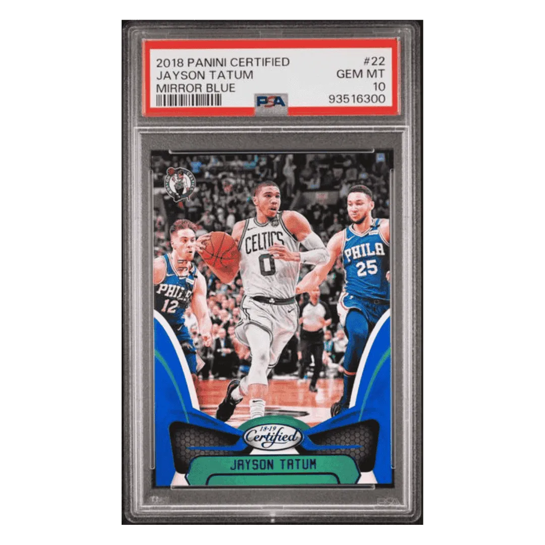 Jayson Tatum PSA 10 2018 Panini Certified Mirror Blue #d/ 199 Card #22