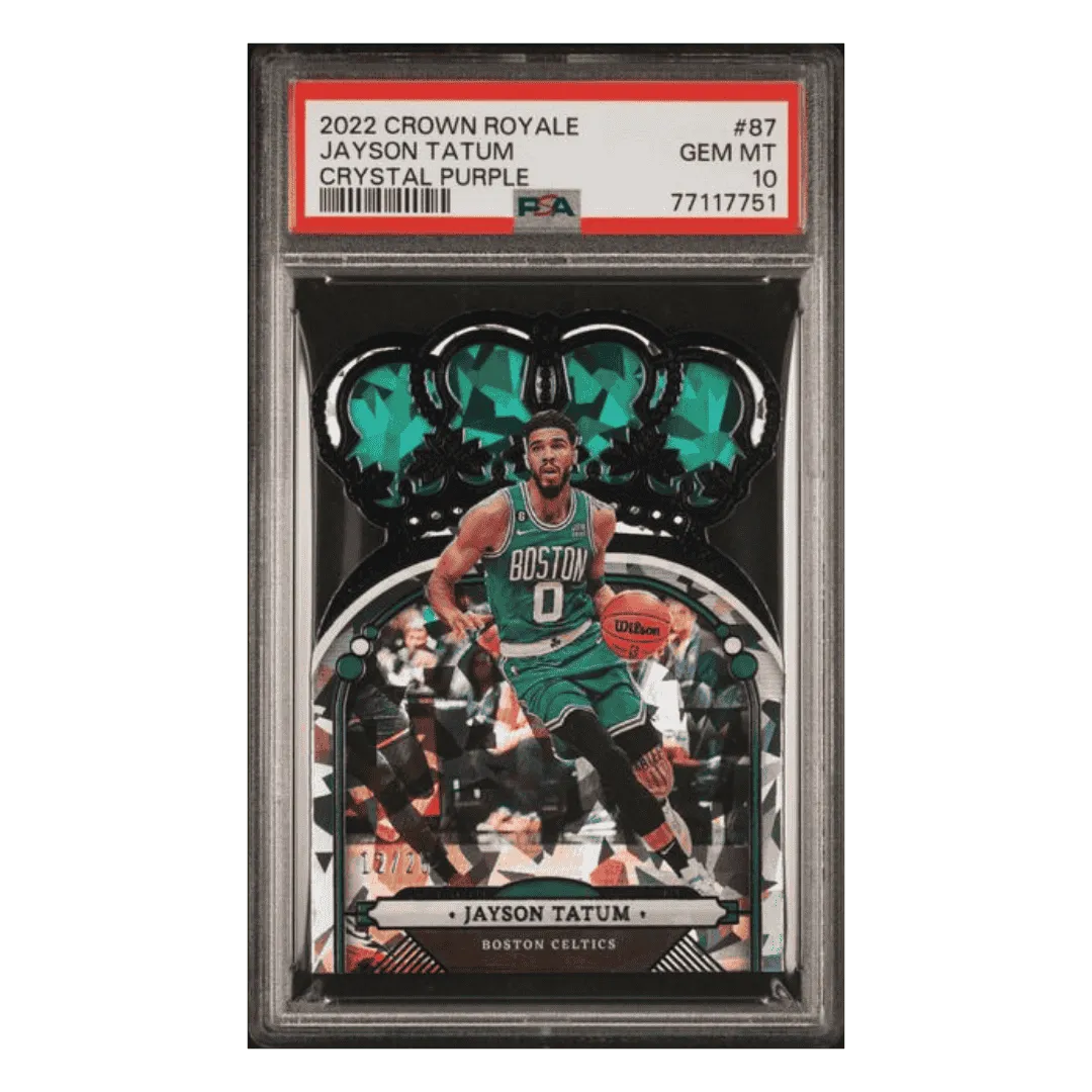 Jayson Tatum PSA 10 2022 Panini Crown Royale Crystal Purple #d/ 25 Card #87