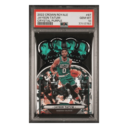 Jayson Tatum PSA 10 2022 Panini Crown Royale Crystal Purple #d/ 25 Card #87
