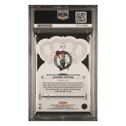 Jayson Tatum PSA 10 2022 Panini Crown Royale Crystal Purple #d/ 25 Card #87