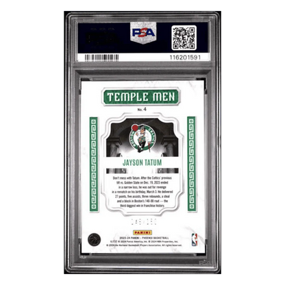 Jayson Tatum PSA 10 2023 Panini Phoenix Temple Men White Lazer #d /150 Card #4