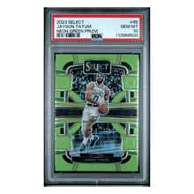 Jayson Tatum PSA 10 2023 Panini Select Neon Green Prizm #d/75 Card #45
