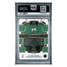 Jayson Tatum PSA 10 2023 Panini Select Neon Green Prizm #d/75 Card #45