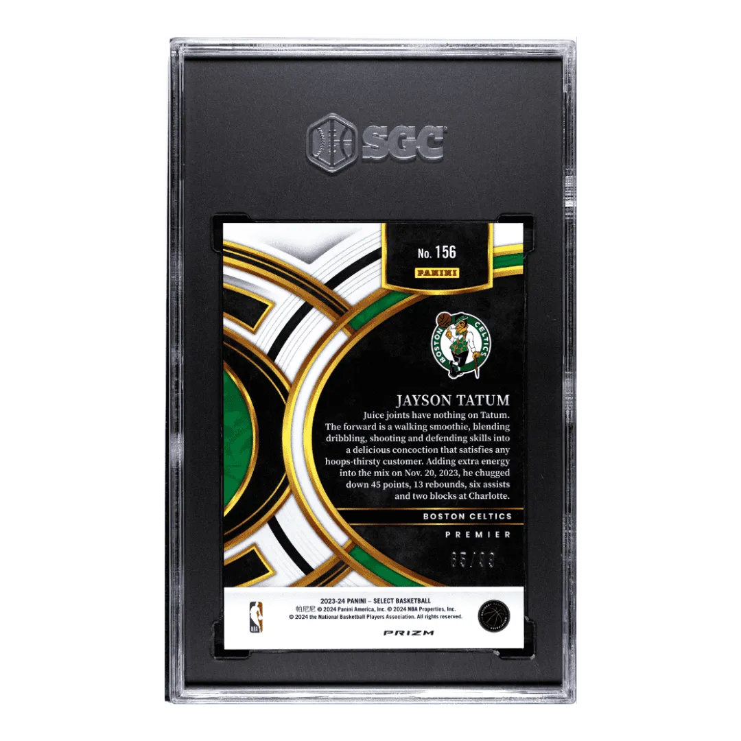 Jayson Tatum SGC 9.5 2023-24 Panini Select Light Blue Disco Prizm 65/99 Card #156