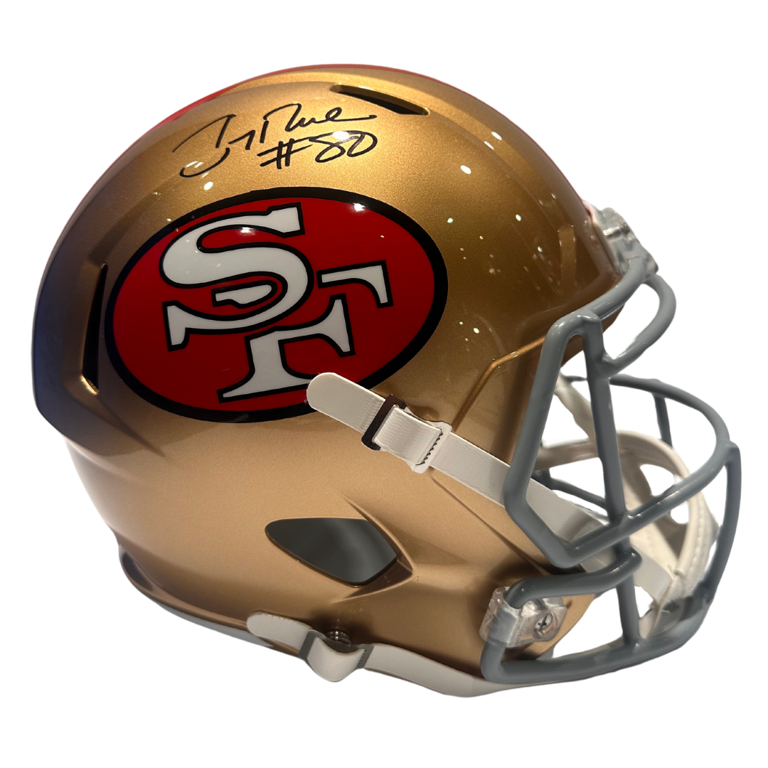Jerry Rice San Francisco 49ers Autographed Full Size 64-95 Speed Replica Helmet - Beckett COA