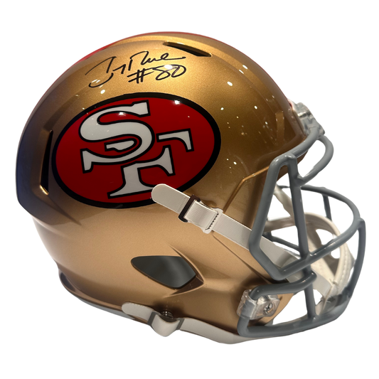 Jerry Rice San Francisco 49ers Autographed Full Size 64-95 Speed Replica Helmet - Beckett COA