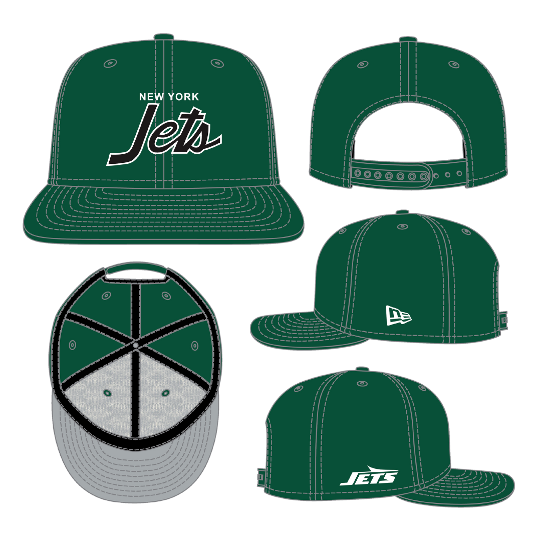 New York Jets Script New Era Green 9FIFTY Adjustable Snapback Hat