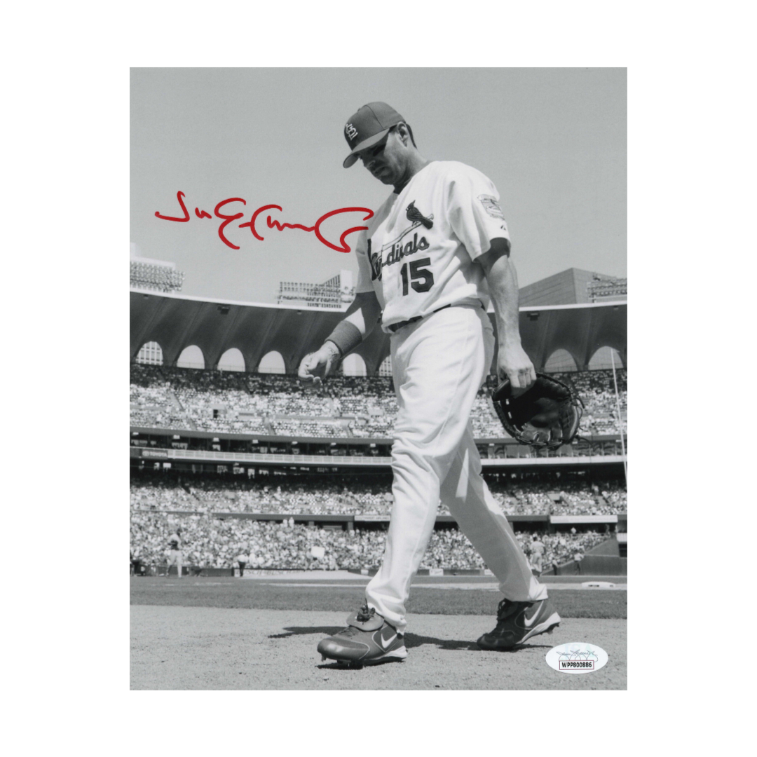 Jim Edmonds St Louis Cardinals Autographed Black and White Photo - JSA COA