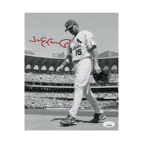 Jim Edmonds St Louis Cardinals Autographed Black and White 8X10 Photo - JSA COA