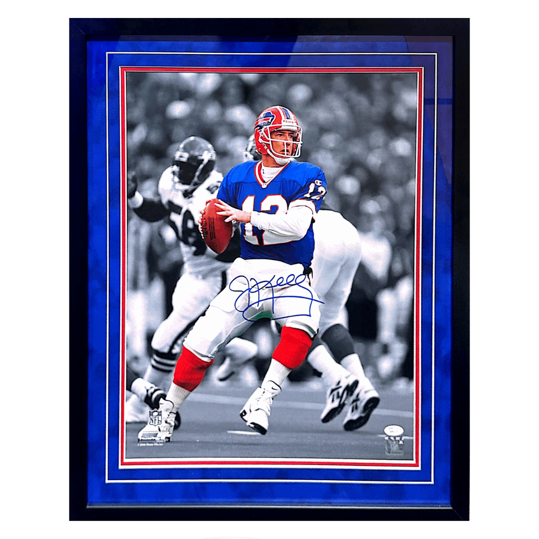 Jim Kelly Buffalo Bills Autographed Framed 16x20 - JSA COA (No Card)