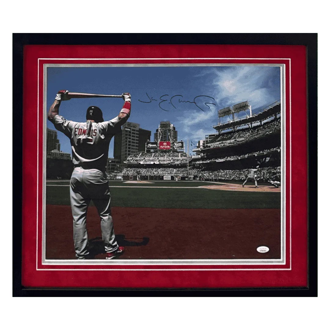 Jim Edmonds St Louis Cardinals Autographed Framed 16x20 Photo - JSA COA