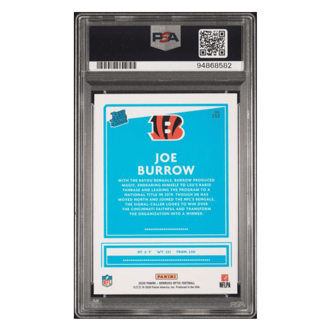 Joe Burrow PSA 10 2020 Panini Donruss Optic Rated Rookie Card #151