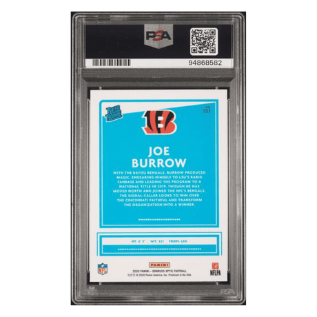 Joe Burrow PSA 10 2020 Panini Donruss Optic Rated Rookie Card #151