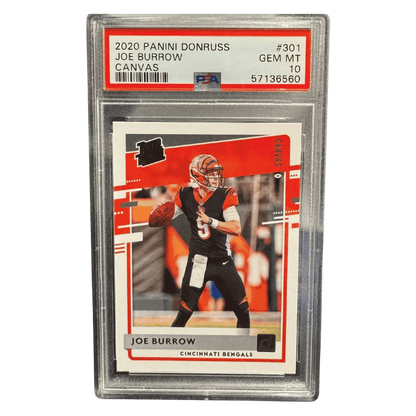 Joe Burrow PSA 10 2020 Panini Donruss Rated Rookie Card #301
