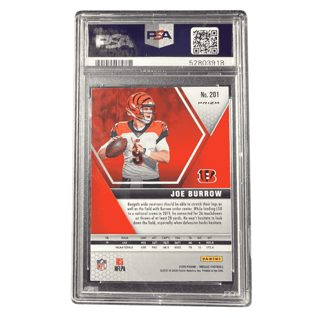 Joe Burrow PSA 10 2020 Panini Mosaic Camo Pink Rookie RC Card #201