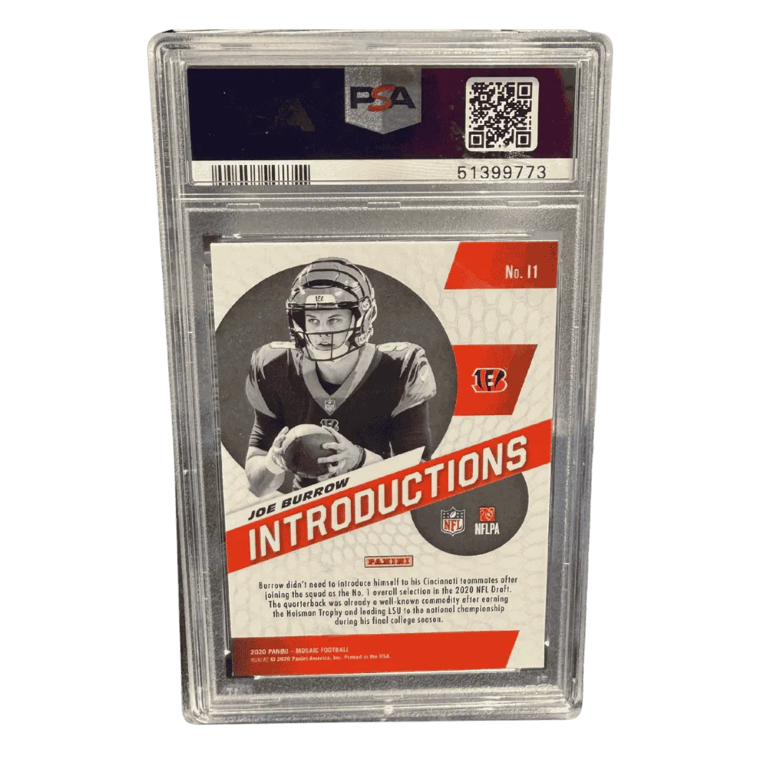 Joe Burrow PSA 10 2020 Panini Mosaic Introductions Card #I1
