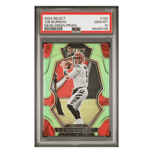 Joe Burrow PSA 10 2022 Panini Select Neon Green Prizm #d/ 49 Card #120