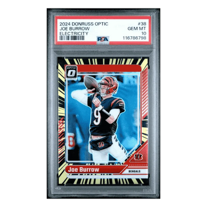 Joe Burrow PSA 10 2024 Panini Donruss Optic Electricity #d/ 75 Card #38