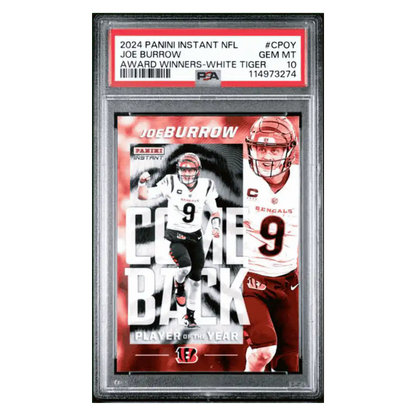Joe Burrow PSA 10 2024 Panini Instant NFL Award Winners White Tiger #d/ 5 Card #CPOY