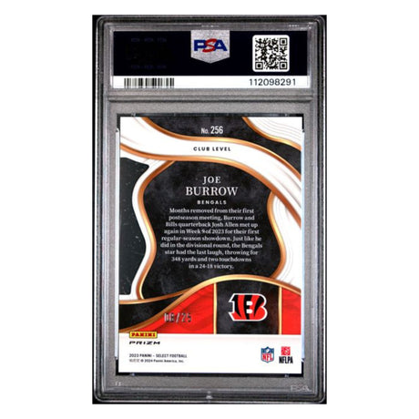Joe Burrow PSA 9 2023 Panini Select Die Cut Tie Dye Prizm #d/ 25 Card #256