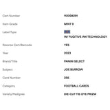 Joe Burrow PSA 9 2023 Panini Select Die Cut Tie Dye Prizm #d/ 25 Card #256