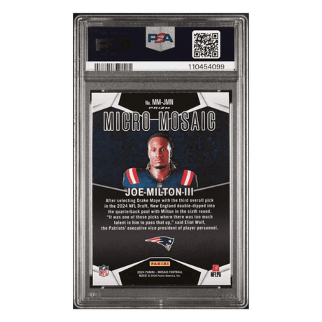 Joe Milton II PSA 9 2024 Panini Mosaic Micro Rookie RC Card #MMJMN