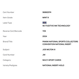 Joe Milton II PSA 9 2024 Panini National Sports Collectors Convention National Insert Holo Rookie RC #d/44 Card #JM