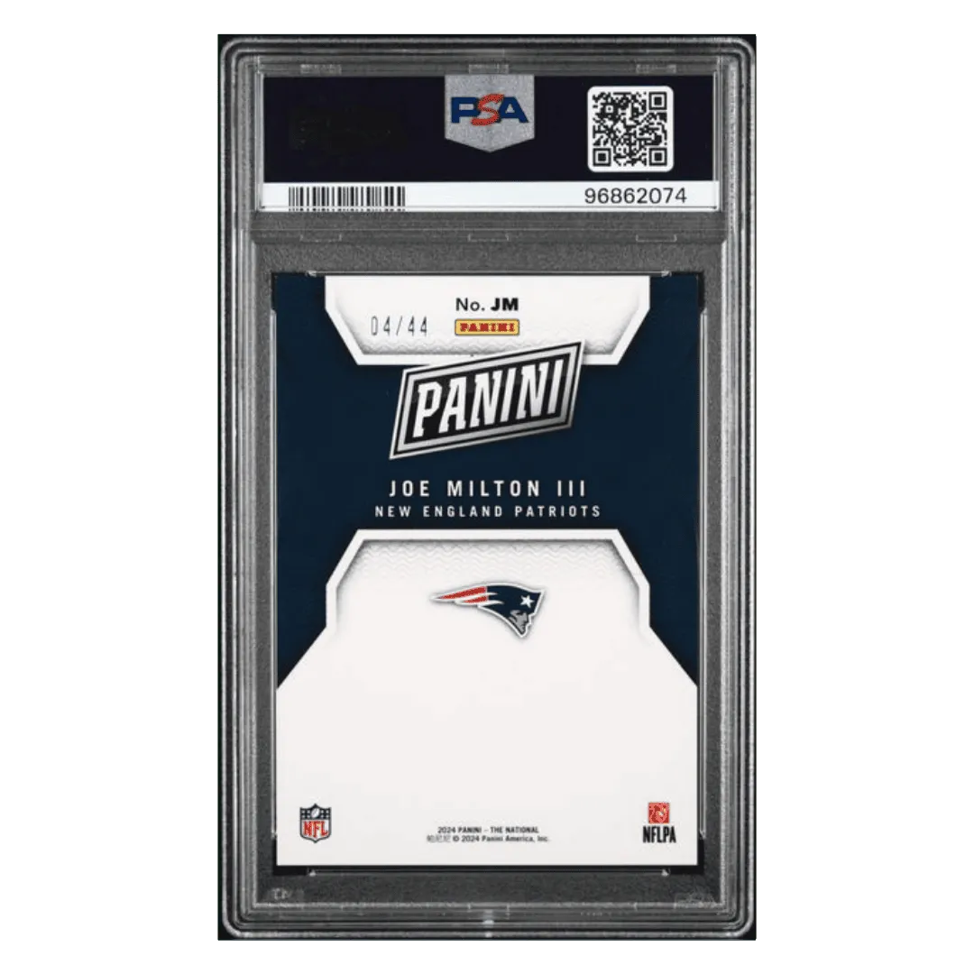 Joe Milton II PSA 9 2024 Panini National Sports Collectors Convention National Insert Holo Rookie RC #d/44 Card #JM