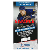 Joe Mullen St Louis Blues Autographed Logo Puck w/ "HOF 2000" Inscription - Fan Cave COA