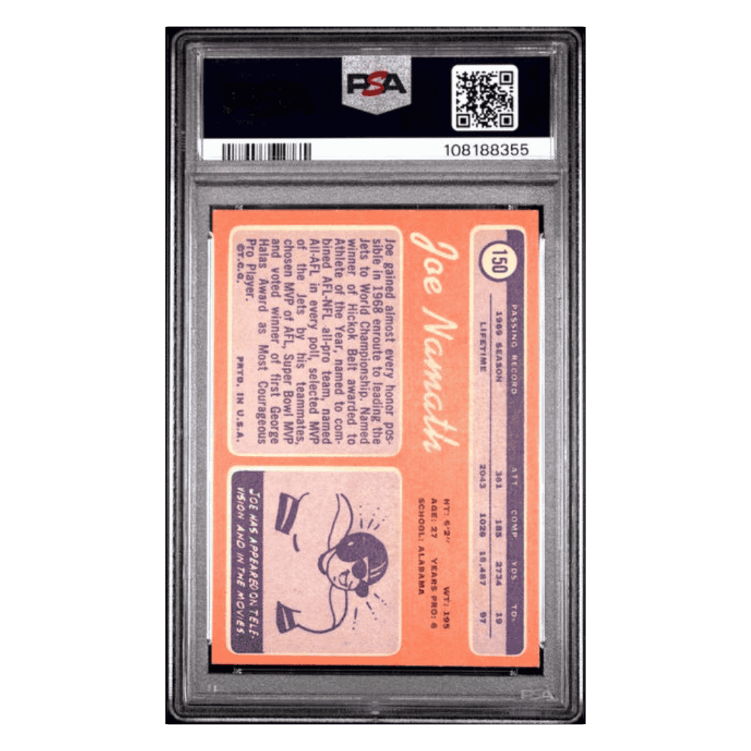 Joe Namath PSA 7 1970 Topps Card #150