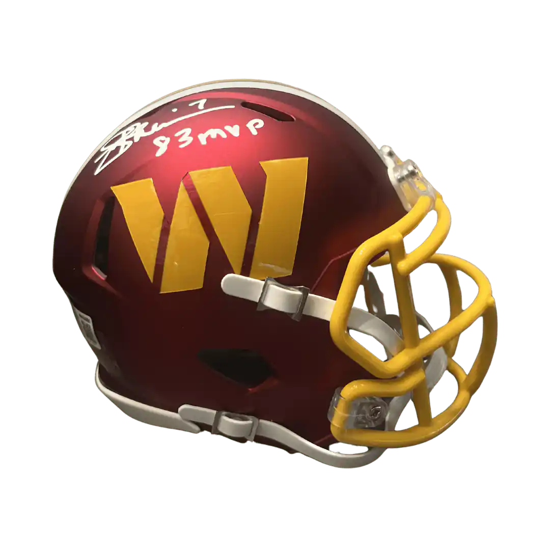 Joe Theismann Washington Commanders Autographed Mini Speed Helmet with Inscription - Beckett COA