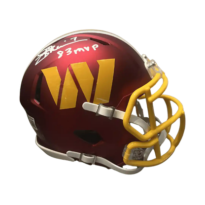 Joe Theismann Washington Commanders Autographed Mini Speed Helmet with Inscription - Beckett COA