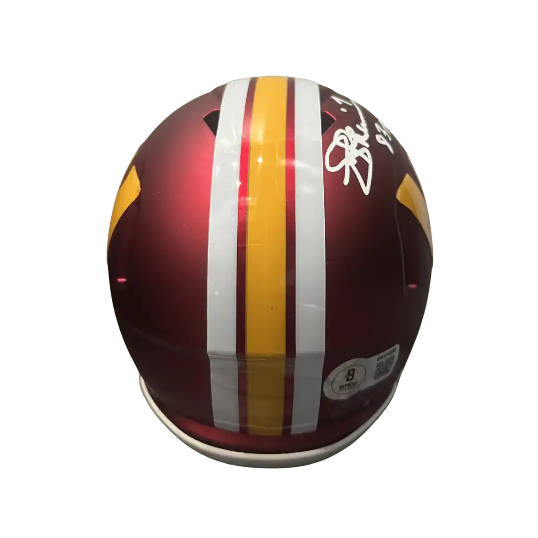 Joe Theismann Washington Commanders Autographed Mini Speed Helmet with Inscription - Beckett COA