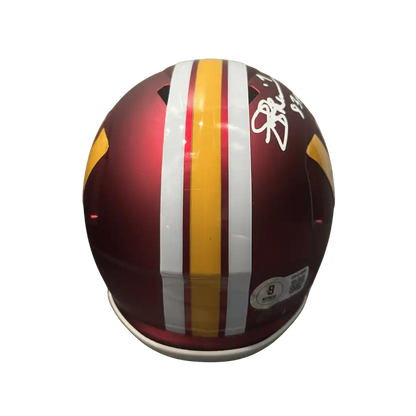 Joe Theismann Washington Commanders Autographed Mini Speed Helmet with Inscription - Beckett COA