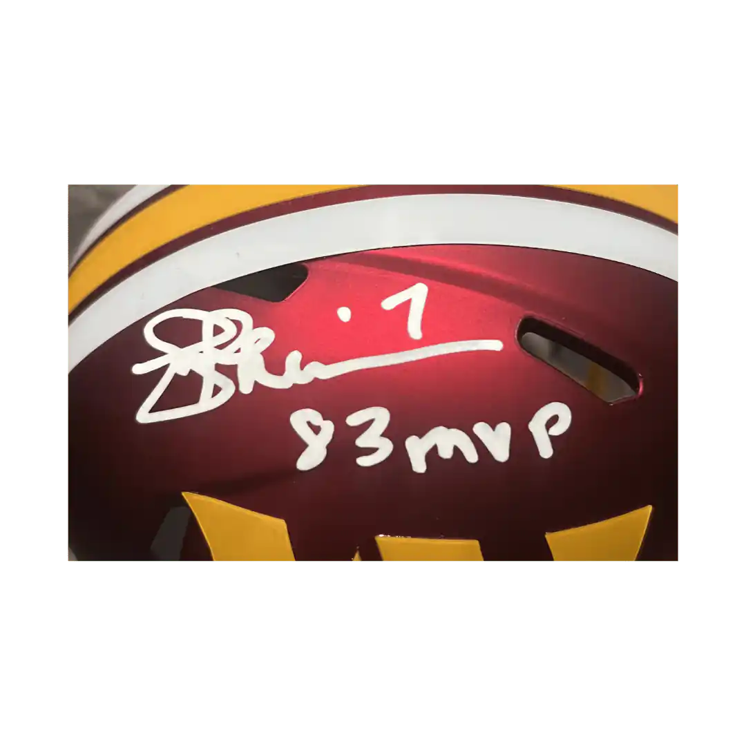 Joe Theismann Washington Commanders Autographed Mini Speed Helmet with Inscription - Beckett COA