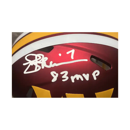 Joe Theismann Washington Commanders Autographed Mini Speed Helmet with Inscription - Beckett COA