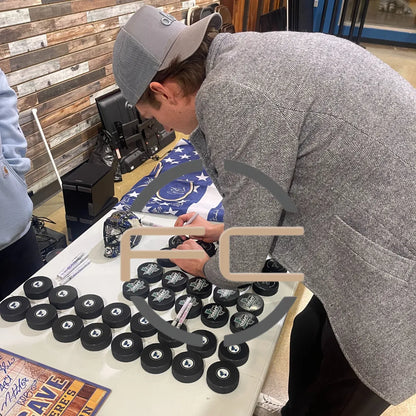 Joel Hofer St Louis Blues Autographed 2018 NHL Draft Puck - JSA COA