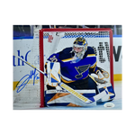 
Joel Hofer St Louis Blues Autographed Home Jersey 8x10 Photo - JSA COA — Front