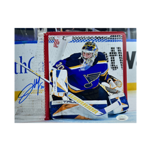 Joel Hofer St Louis Blues Autographed Home Jersey 8x10 Photo - JSA COA