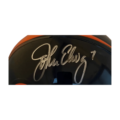 John Elway Denver Broncos Autographed Mini Speed Helmet - JSA COA