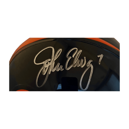 John Elway Denver Broncos Autographed Mini Speed Helmet - JSA COA