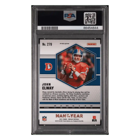 John Elway PSA 10 2021 Panini Mosaic Genesis Case Hit Card #279