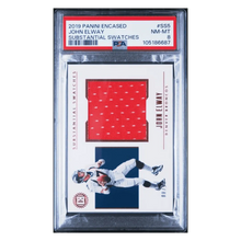 John Elway PSA 8 2019 Panini Encased Substantial Swatches #d/ 50 Card #SS5