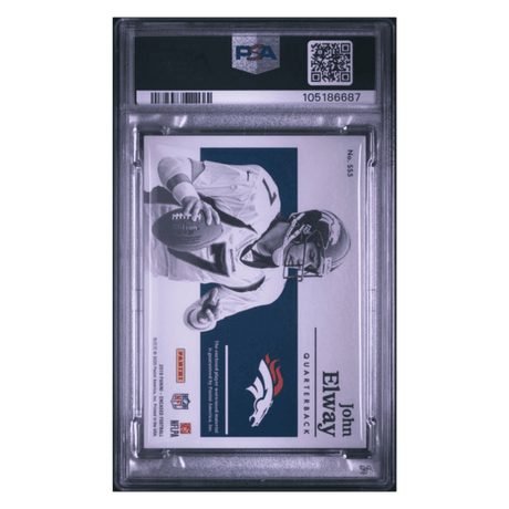John Elway PSA 8 2019 Panini Encased Substantial Swatches #d/ 50 Card #SS5