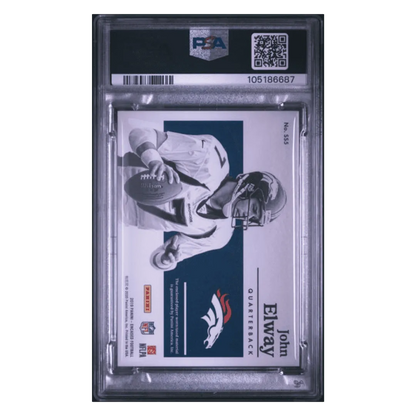 John Elway PSA 8 2019 Panini Encased Substantial Swatches #d/ 50 Card #SS5